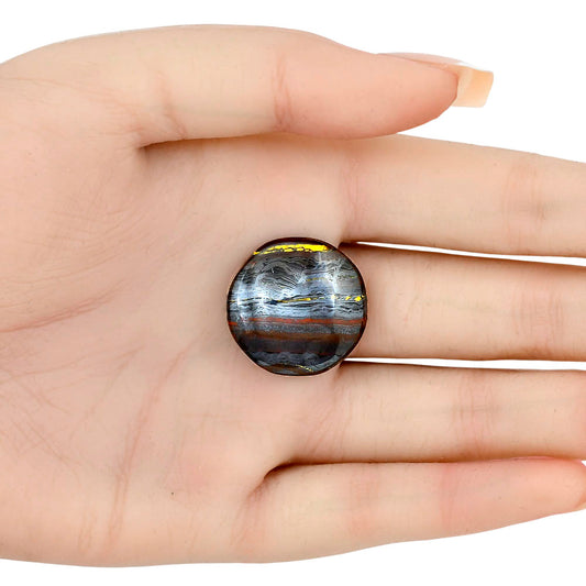Iron Tiger Eye 23x22.6x7 mm Round Gemstone LS01092-13