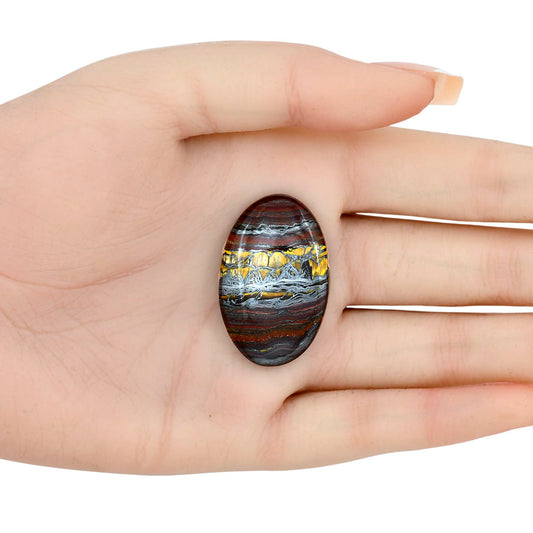 Iron Tiger Eye 35.4x22.6x6 mm Oval Gemstone LS01102-13