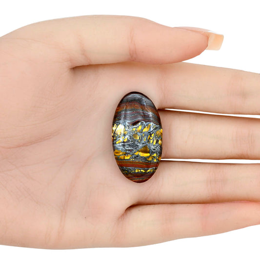 Iron Tiger Eye 34.75x19.35x6 mm Oval Gemstone LS01106-13