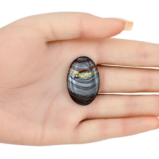 Iron Tiger Eye 32.65x21.75x5 mm Oval Gemstone LS01108-13