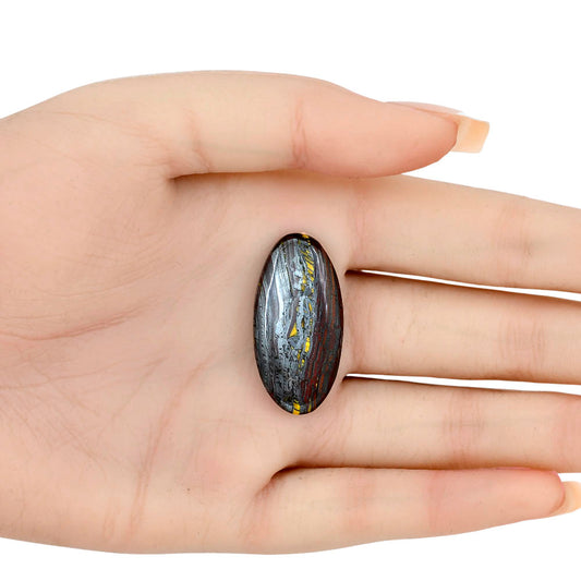 Iron Tiger Eye 33.2x16.55x5 mm Oval Gemstone LS01111-13