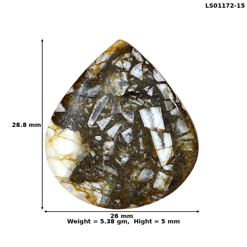 Wild Horse Jasper 28.8x26x5 mm Pear Gemstone LS01172-15