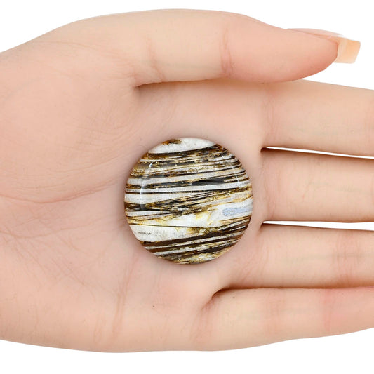 Stick Agate 33.25x33.25x5.6 mm Round Gemstone LS01184-16