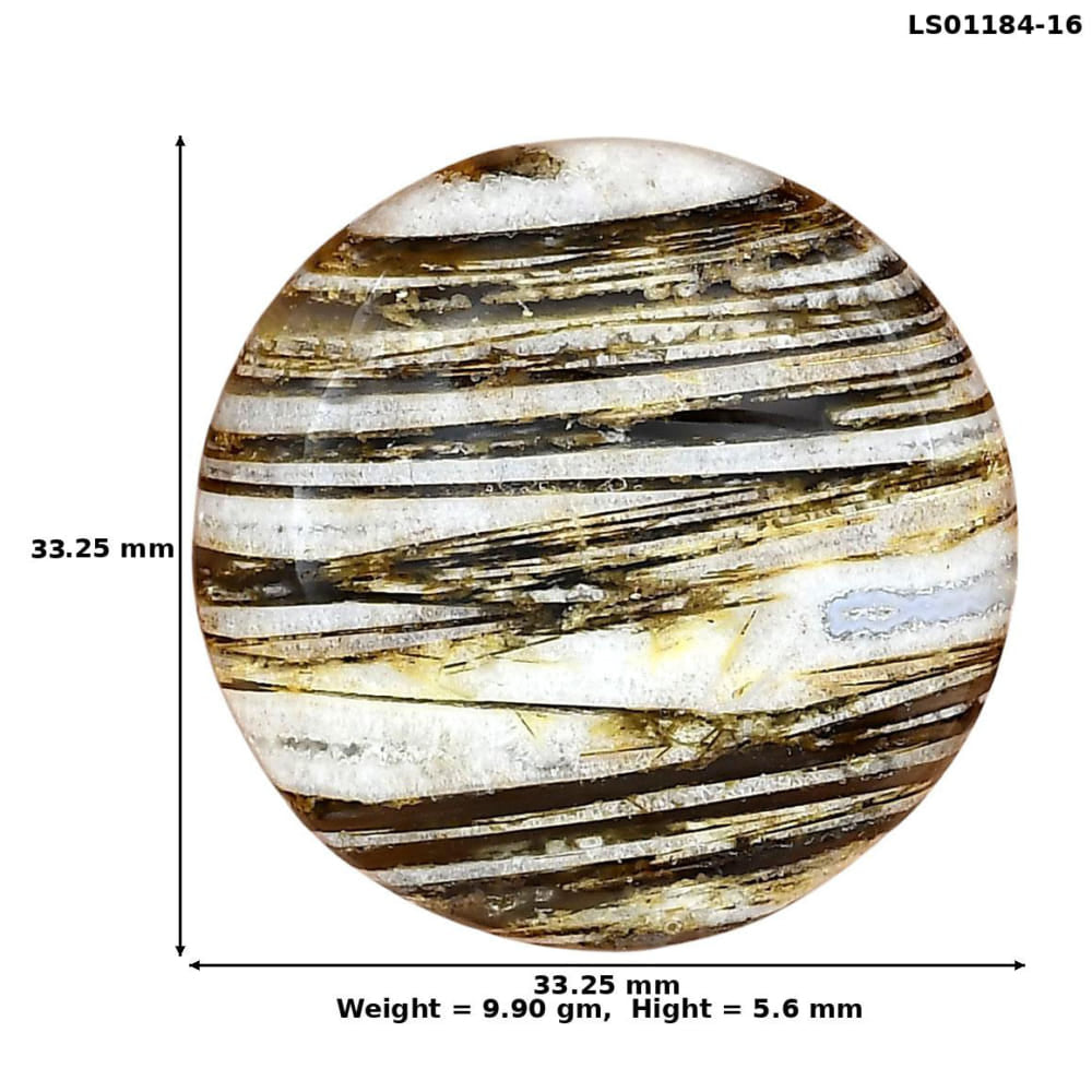 Stick Agate 33.25x33.25x5.6 mm Round Gemstone LS01184-16