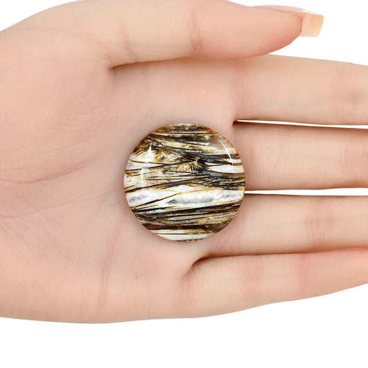 Stick Agate 32.14x32.14x5.6 mm Round Gemstone LS01185-16