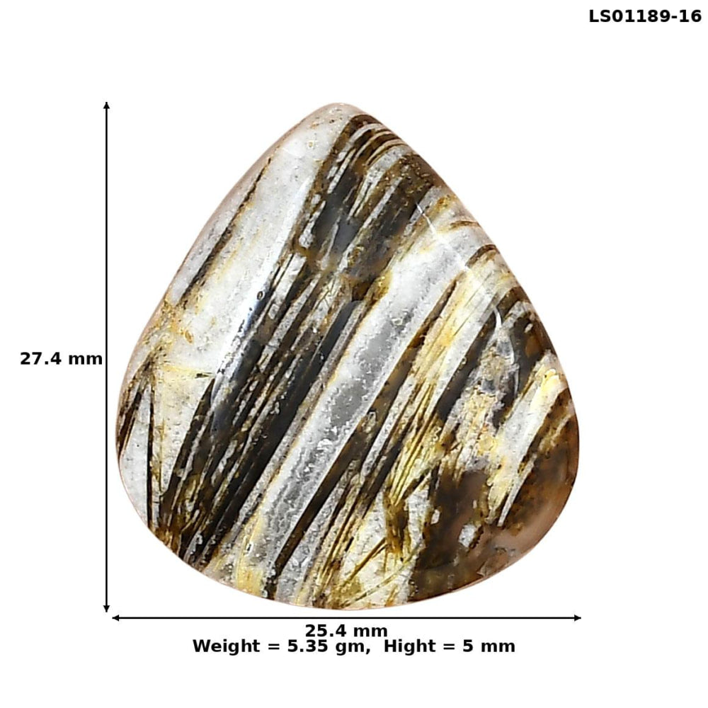 Stick Agate 27.4x25.4x5 mm Pear Gemstone LS01189-16
