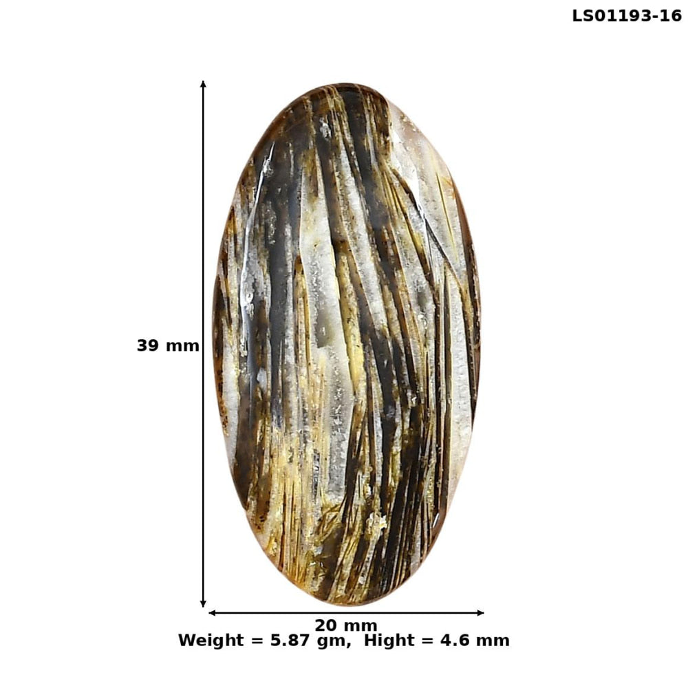 Stick Agate 39x20x4.6 mm Oval Gemstone LS01193-16