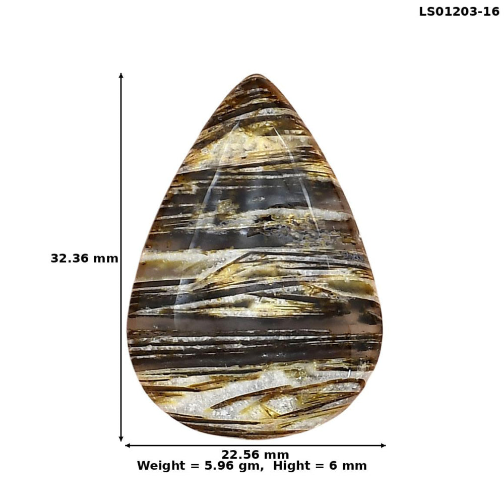 Stick Agate 32.36x22.56x6 mm Pear Gemstone LS01203-16