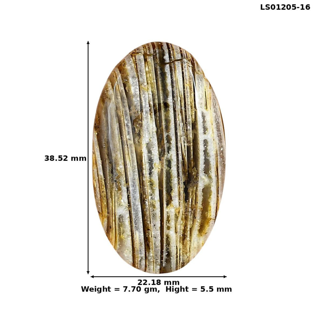 Stick Agate 38.52x22.18x5.5 mm Oval Gemstone LS01205-16