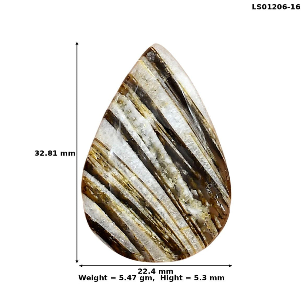 Stick Agate 32.81x22.4x5.3 mm Pear Gemstone LS01206-16