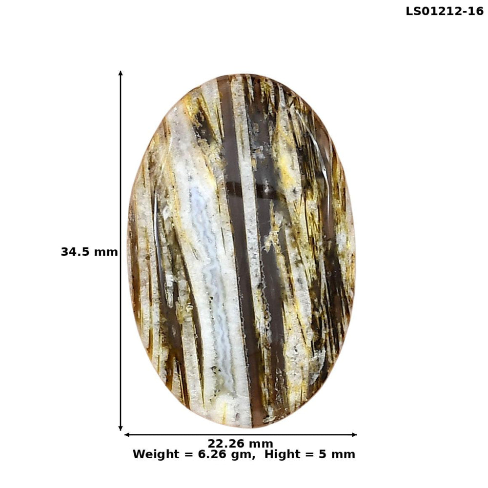 Stick Agate 34.5x22.26x5 mm Oval Gemstone LS01212-16