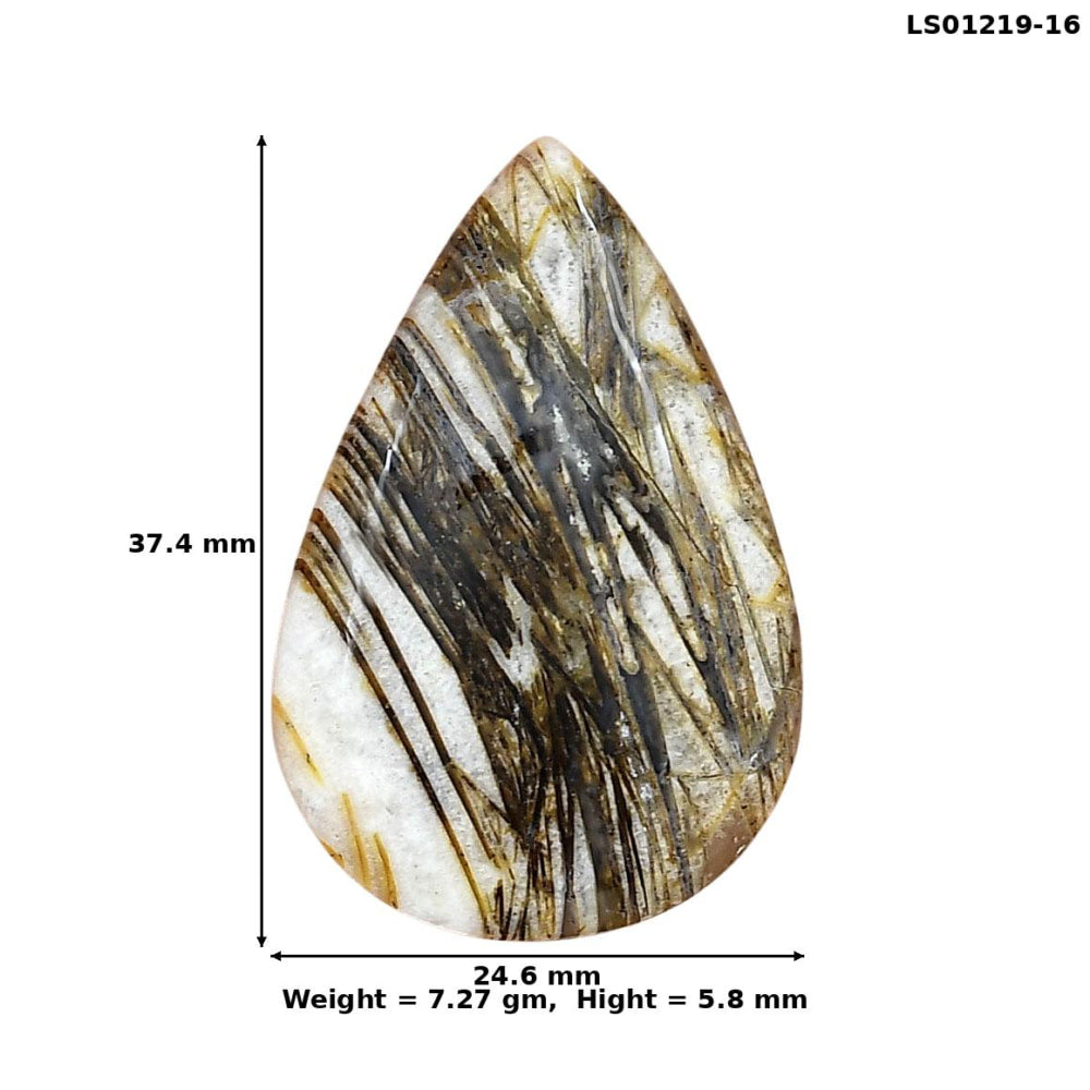 Stick Agate 37.4x24.6x5.8 mm Pear Gemstone LS01219-16