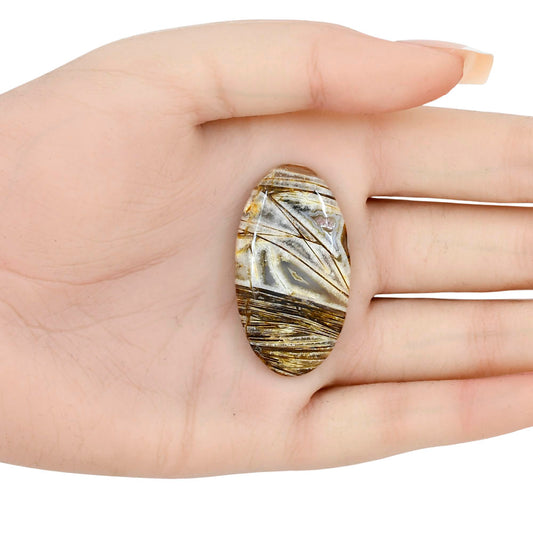 Stick Agate 41.46x22.57x5.7 mm Oval Gemstone LS01224-16