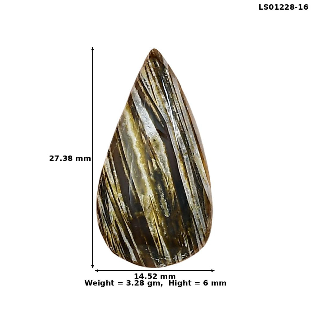 Stick Agate 27.38x14.52x6 mm Pear Gemstone LS01228-16