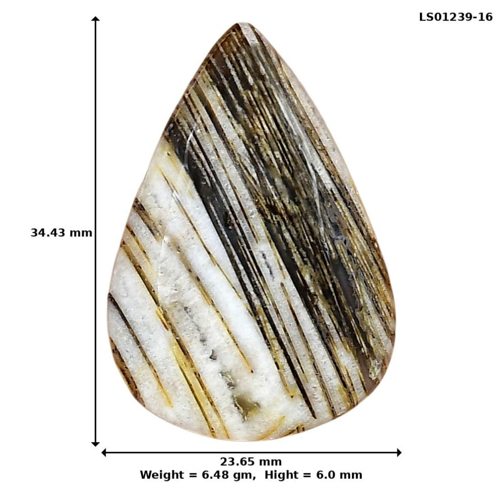 Stick Agate 34.43x23.65x6 mm Pear Gemstone LS01239-16