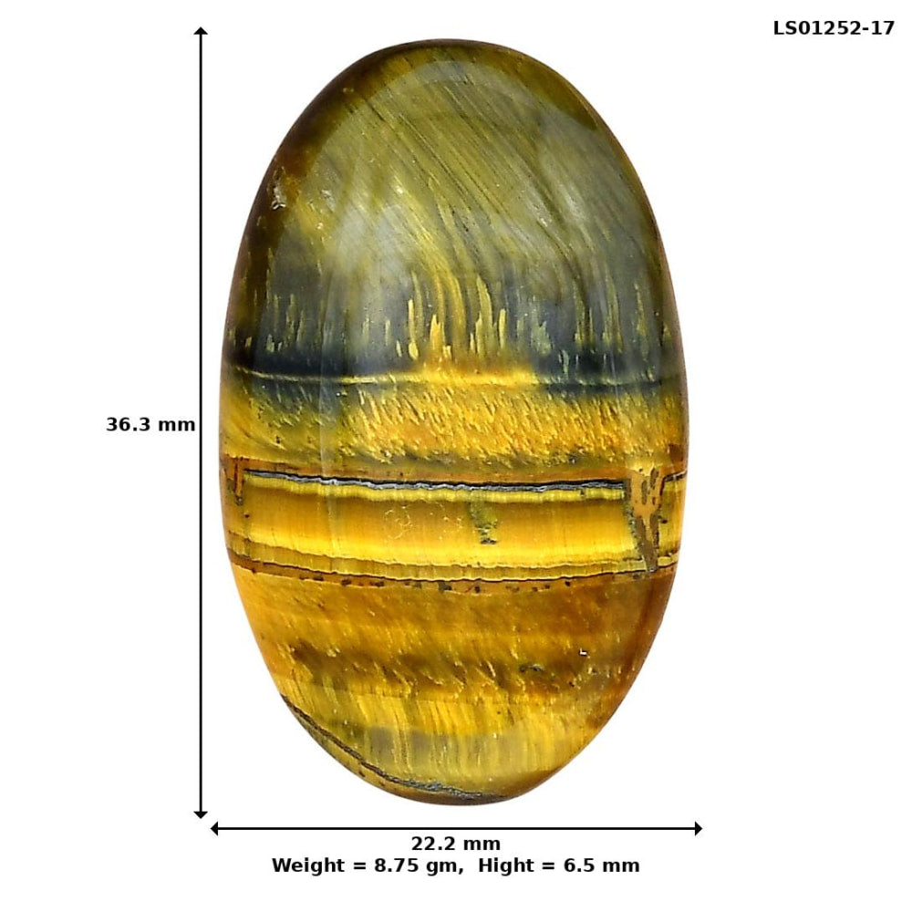 Blue Tiger Eye 36.3x22.2x6.5 mm Oval Gemstone LS01252-17