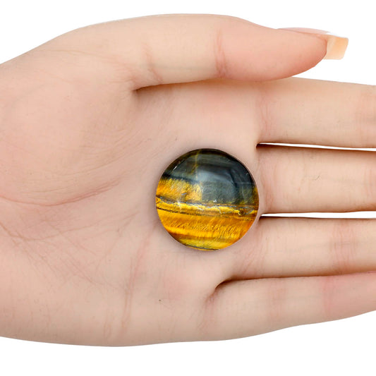 Blue Tiger Eye 27.5x27.5x6 mm Round Gemstone LS01256-17