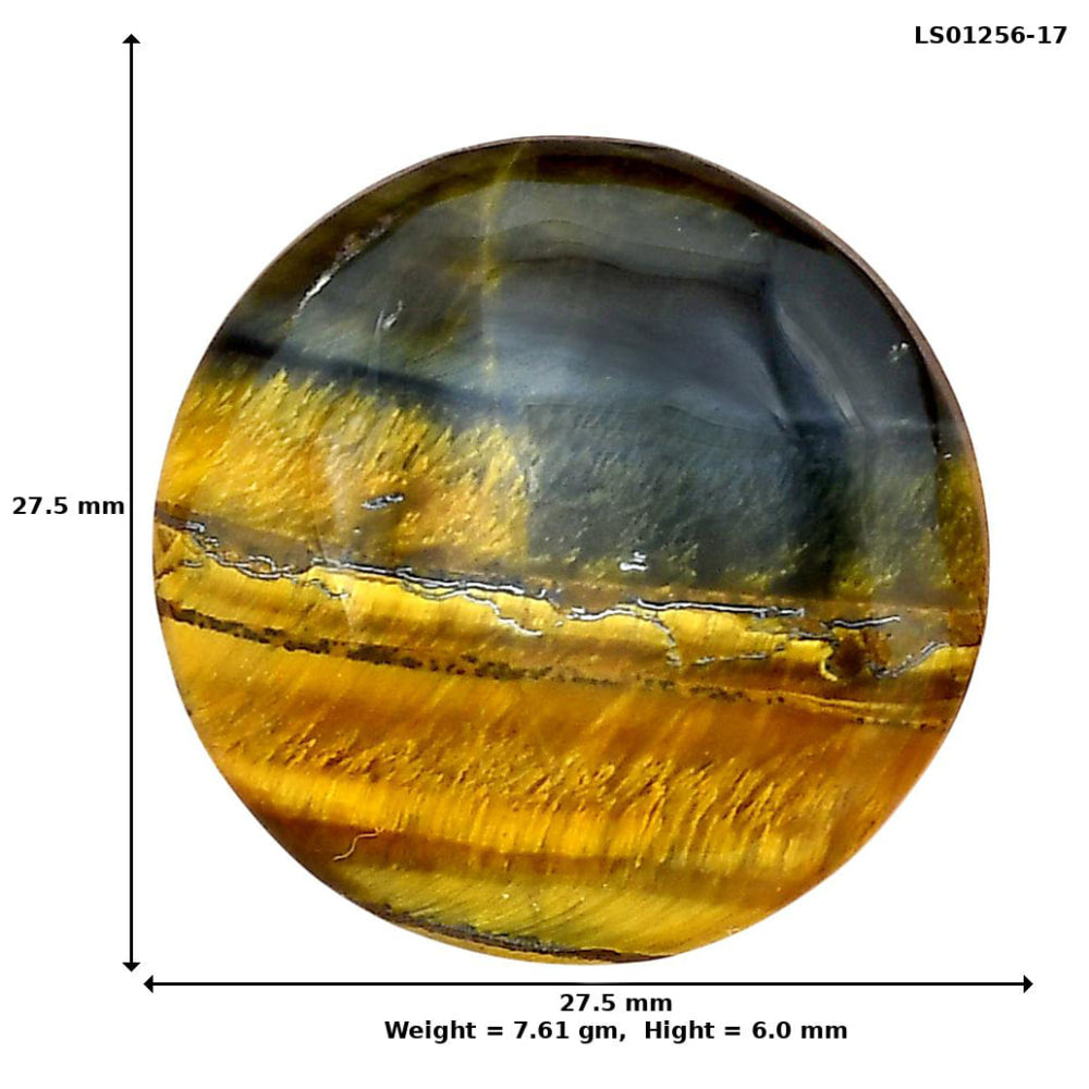 Blue Tiger Eye 27.5x27.5x6 mm Round Gemstone LS01256-17