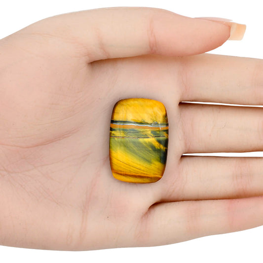 Blue Tiger Eye 31.2x21.7x5 mm Baguette Gemstone LS01267-17