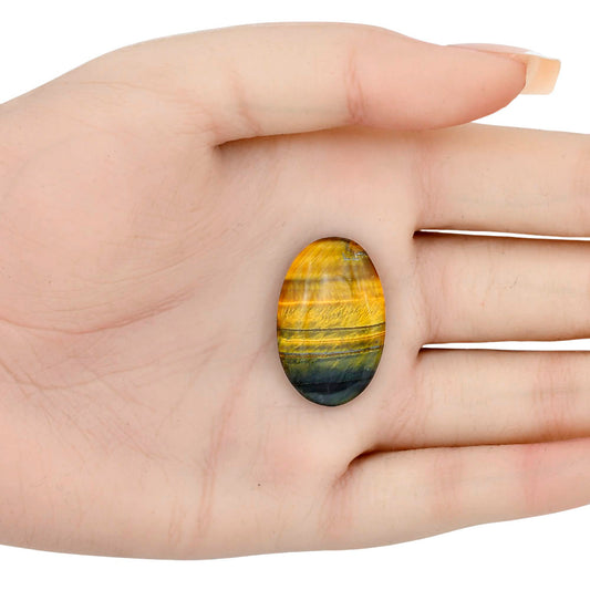 Blue Tiger Eye 28.3x18.1x5 mm Oval Gemstone LS01269-17