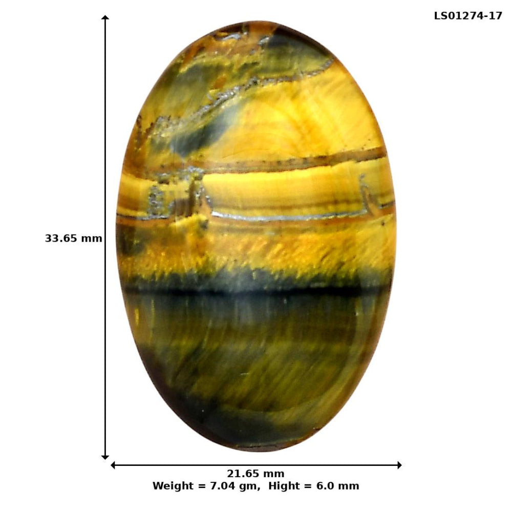 Blue Tiger Eye 33.65x21.65x6 mm Oval Gemstone LS01274-17