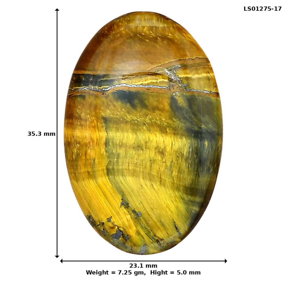 Blue Tiger Eye 35.3x23.1x5 mm Oval Gemstone LS01275-17