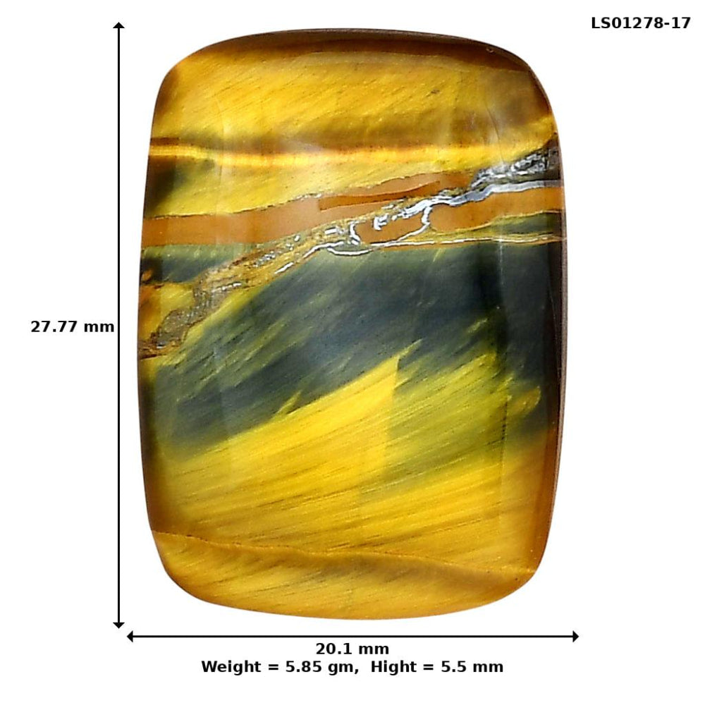 Blue Tiger Eye 27.77x20.1x5.5 mm Baguette Gemstone LS01278-17