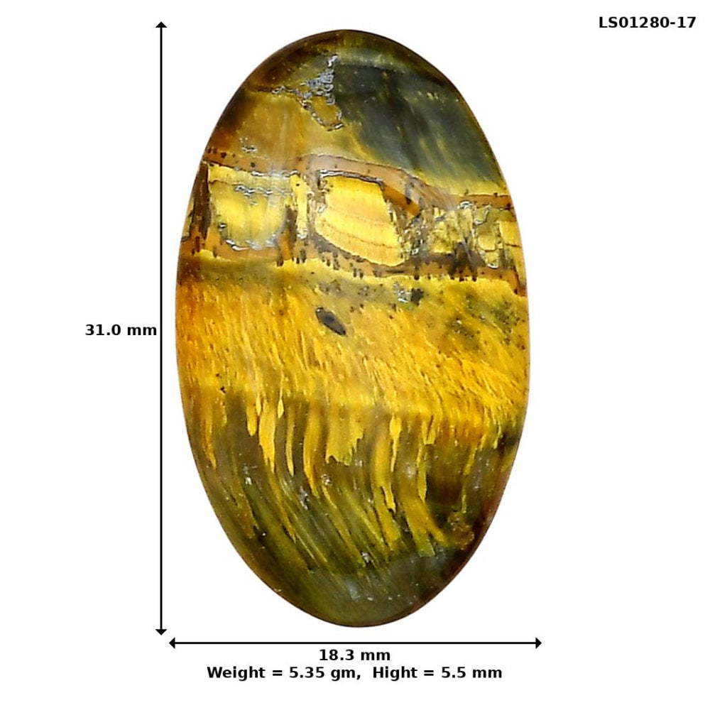 Blue Tiger Eye 31x18.3x5.5 mm Oval Gemstone LS01280-17