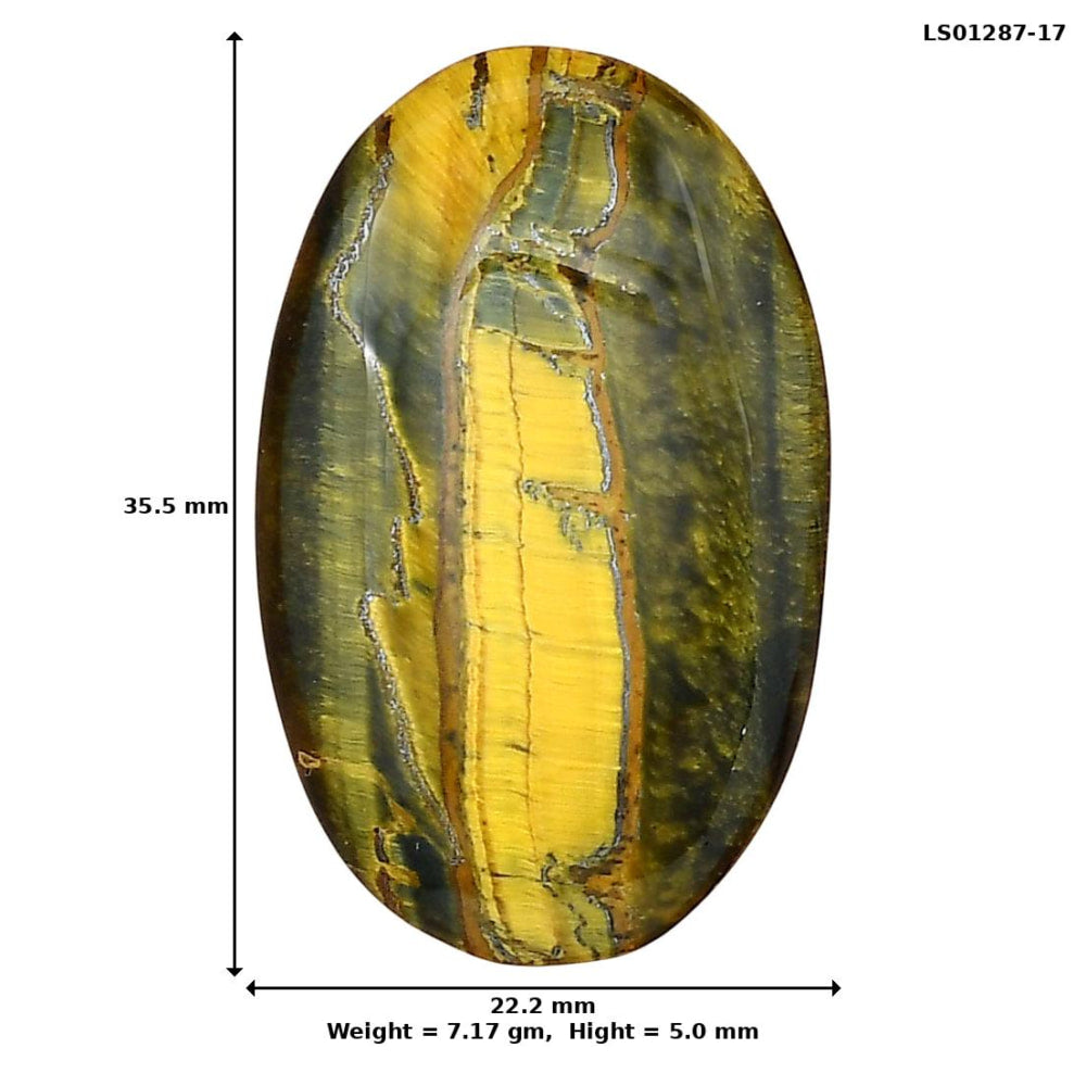 Blue Tiger Eye 35.5x22.2x5 mm Oval Gemstone LS01287-17