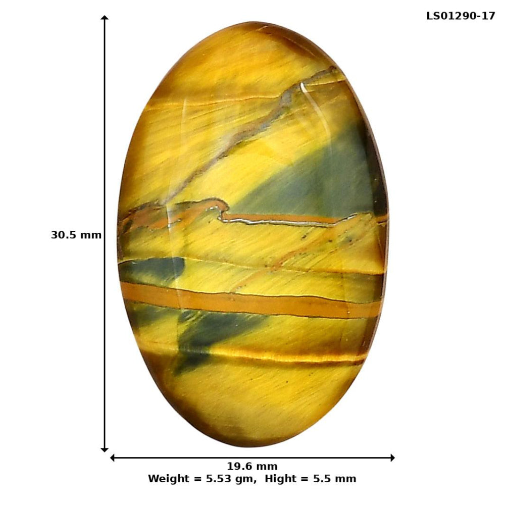 Blue Tiger Eye 30.5x19.6x5.5 mm Oval Gemstone LS01290-17
