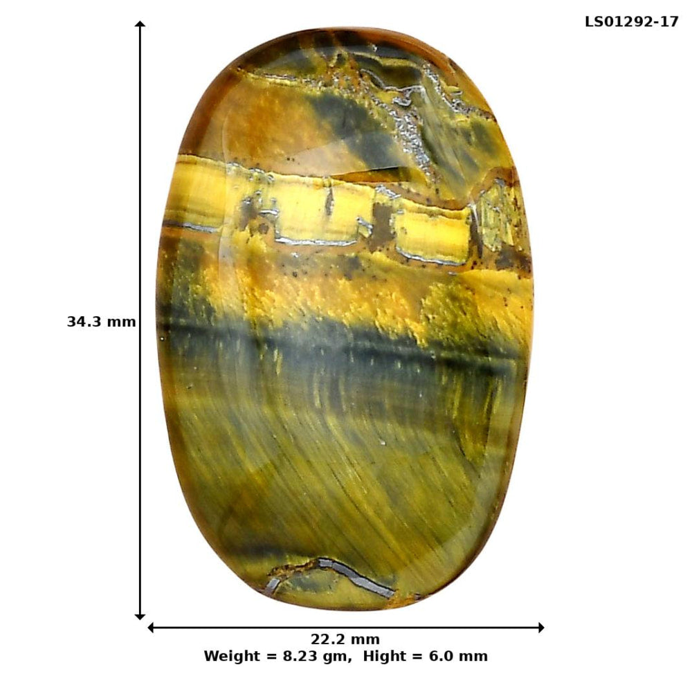 Blue Tiger Eye 34.3x22.2x6 mm Cushion Gemstone LS01292-17