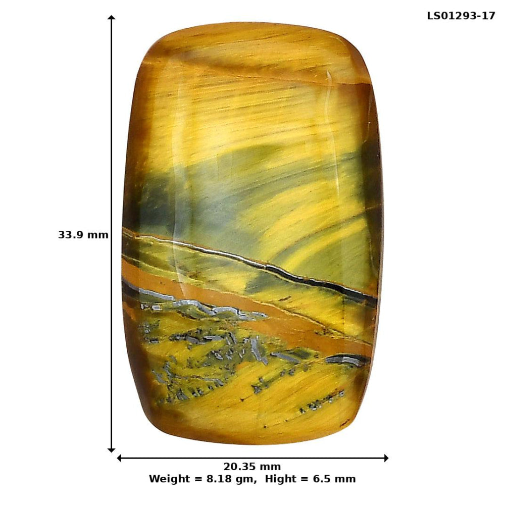 Blue Tiger Eye 33.9x20.35x6.5 mm Baguette Gemstone LS01293-17