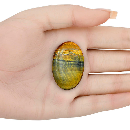 Blue Tiger Eye 37.75x24.9x4.5 mm Oval Gemstone LS01297-17