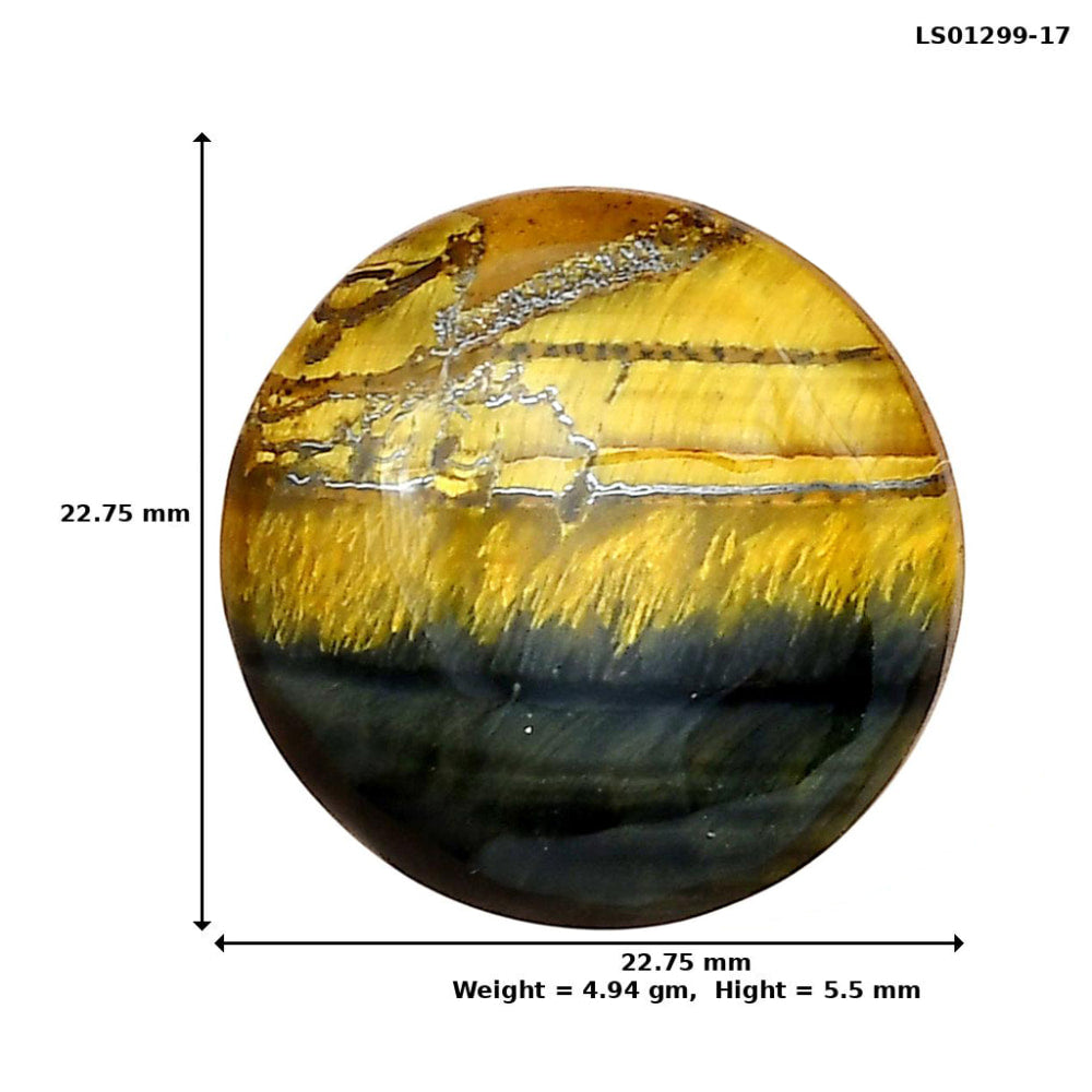 Blue Tiger Eye 22.75x22.75x5.5 mm Round Gemstone LS01299-17