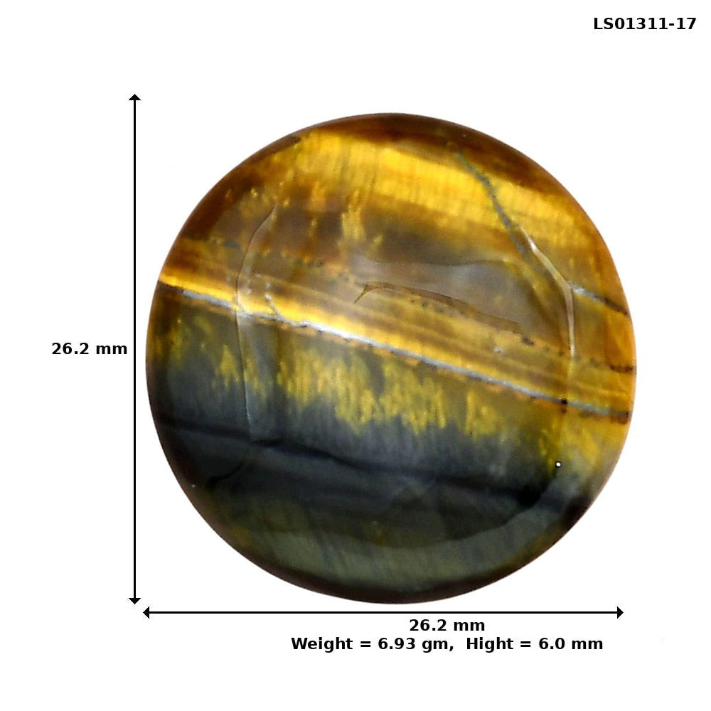 Blue Tiger Eye 26.2x26.2x6 mm Round Gemstone LS01311-17