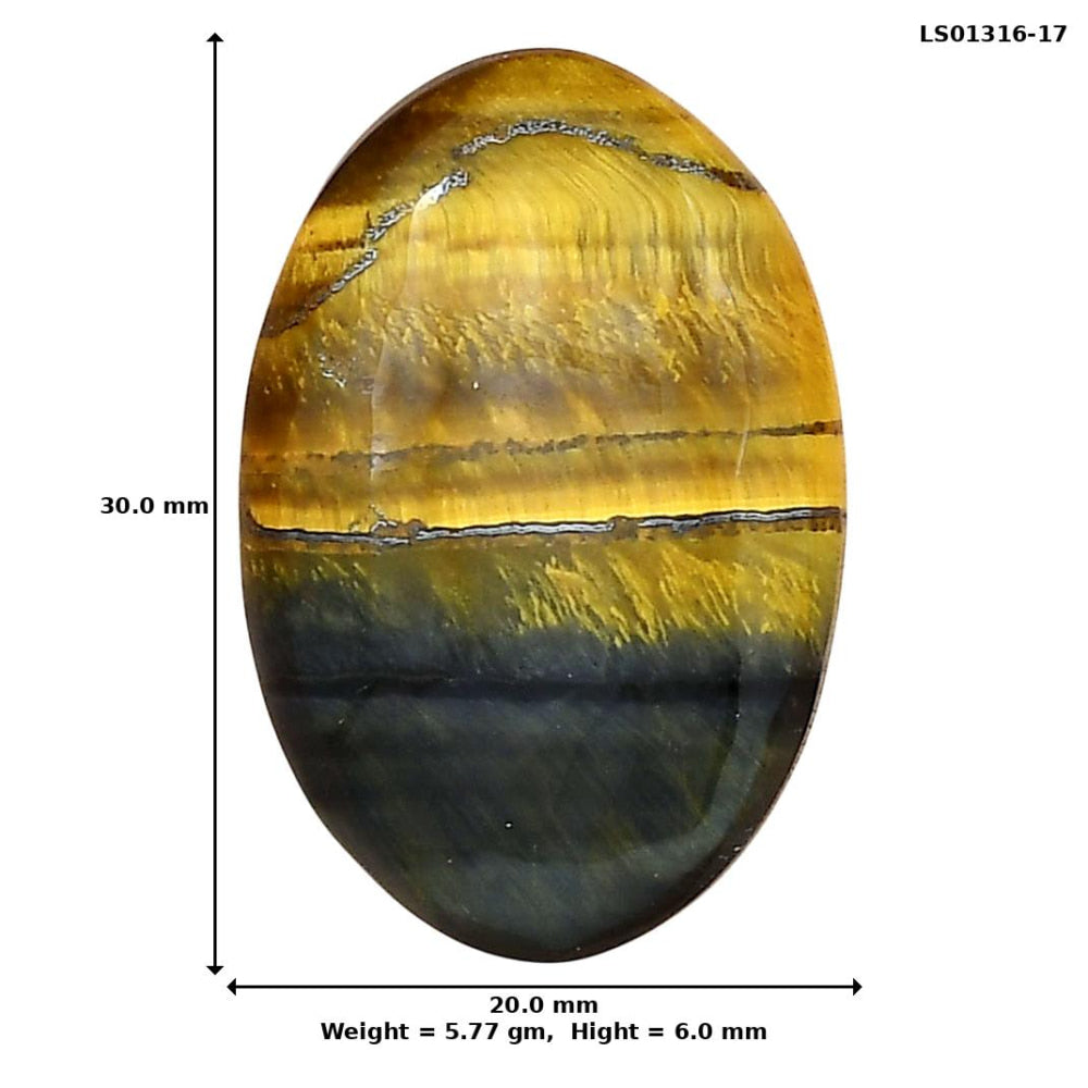 Blue Tiger Eye 30x20x6 mm Oval Gemstone LS01316-17