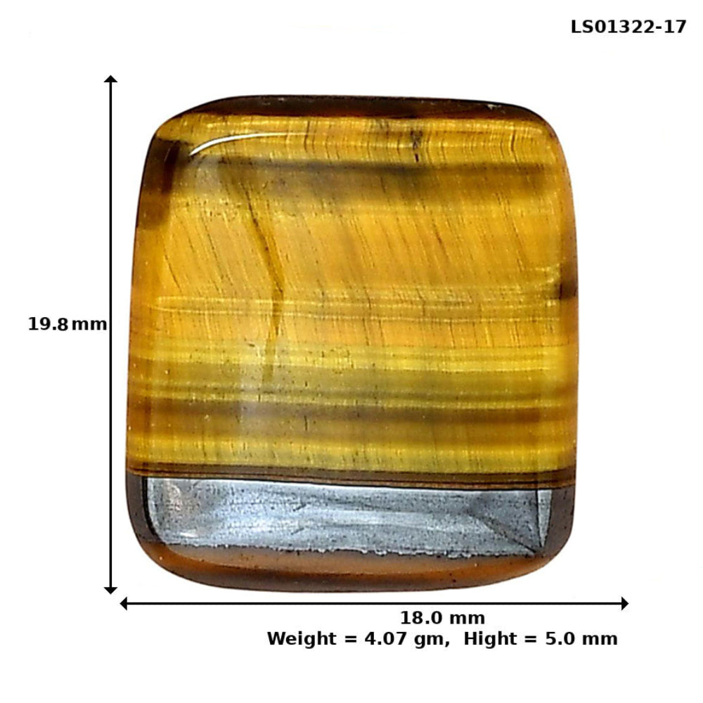 Blue Tiger Eye 19.8x18x5 mm Baguette Gemstone LS01322-17