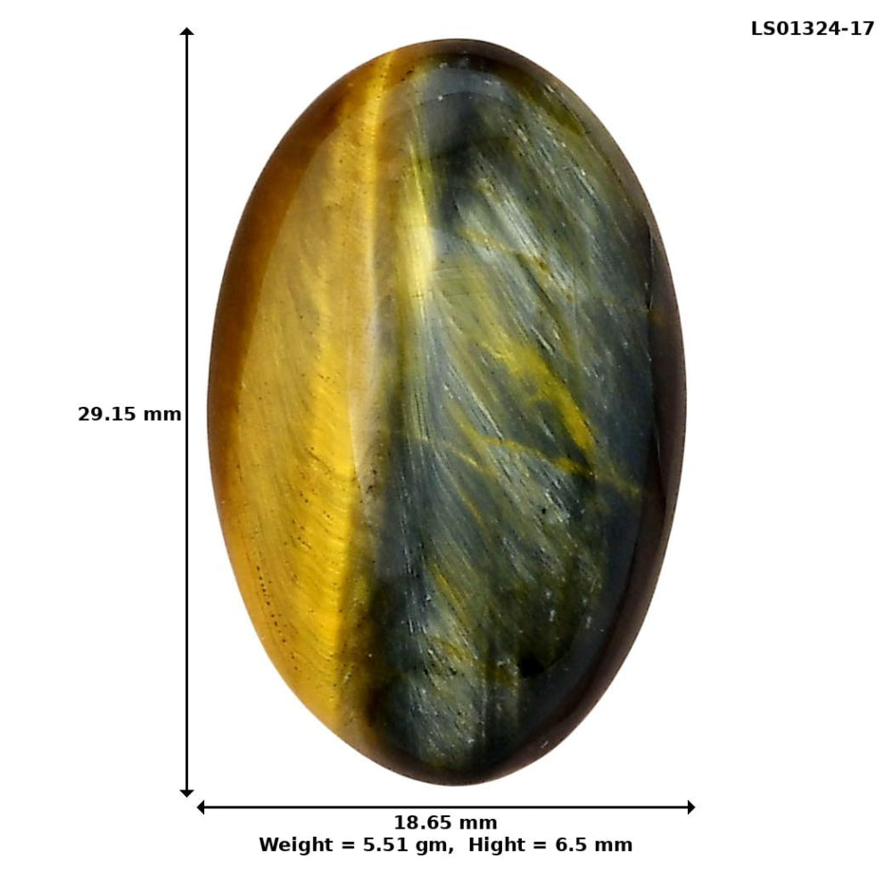 Blue Tiger Eye 29.15x18.65x6.5 mm Oval Gemstone LS01324-17