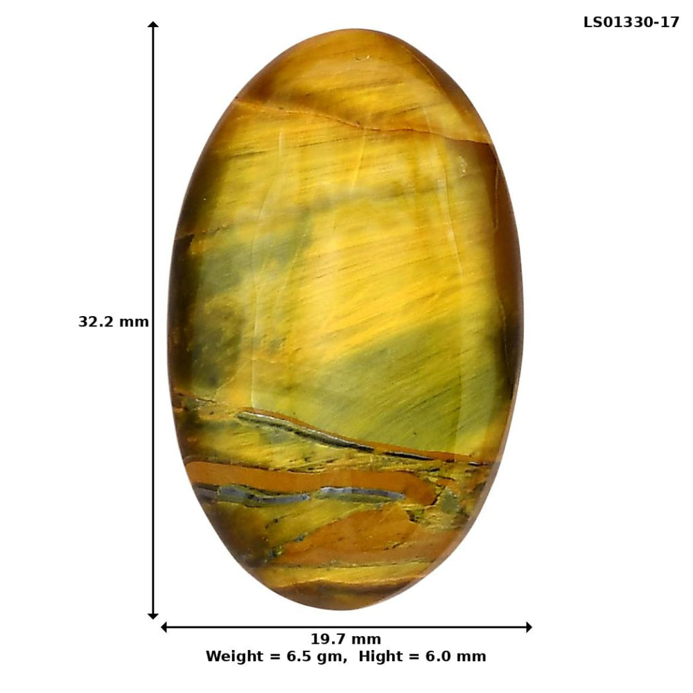 Blue Tiger Eye 32.2x19.7x6 mm Oval Gemstone LS01330-17