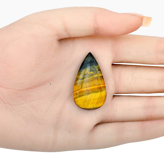 Blue Tiger Eye 35.55x20.65x5 mm Pear Gemstone LS01331-17