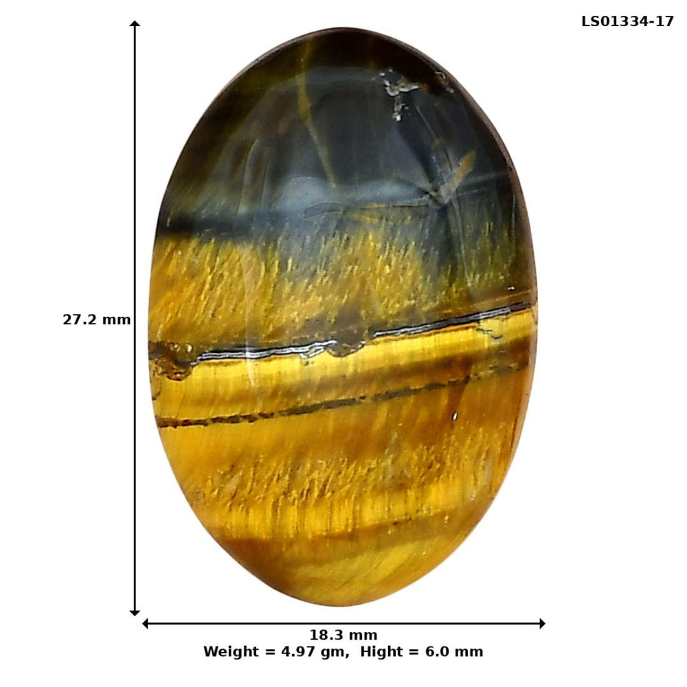 Blue Tiger Eye 27.2x18.3x6 mm Oval Gemstone LS01334-17