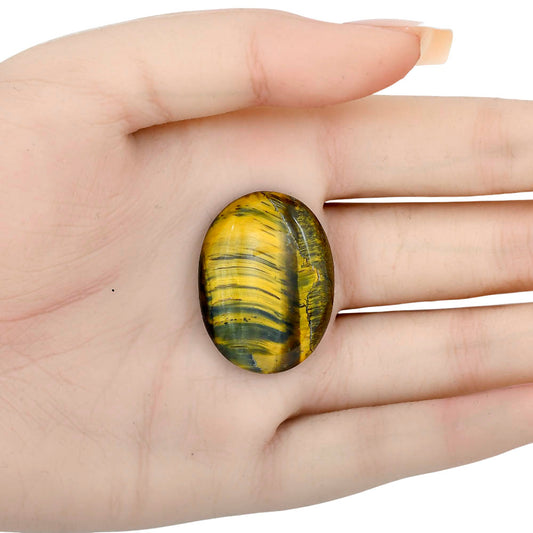 Blue Tiger Eye 31.85x23.7x6 mm Oval Gemstone LS01345-17