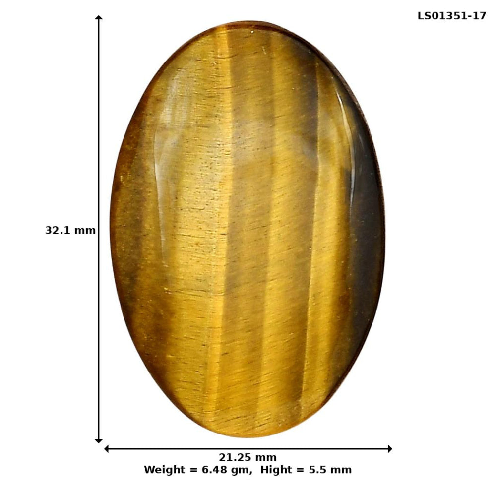 Blue Tiger Eye 32.1x21.25x5.5 mm Oval Gemstone LS01351-17