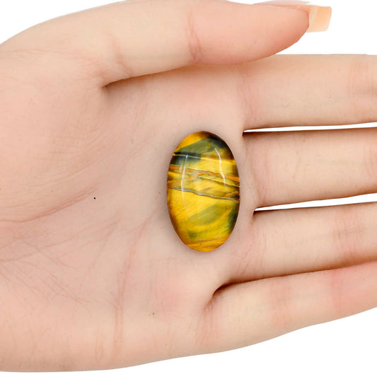 Blue Tiger Eye 29.5x18x6.5 mm Oval Gemstone LS01354-17