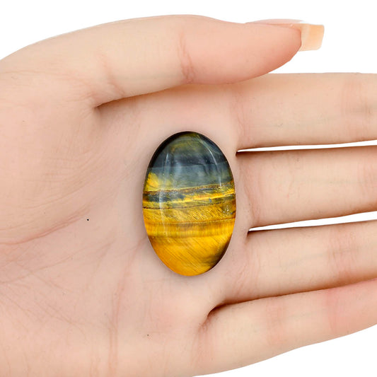 Blue Tiger Eye 35.2x22.75x6 mm Oval Gemstone LS01356-17
