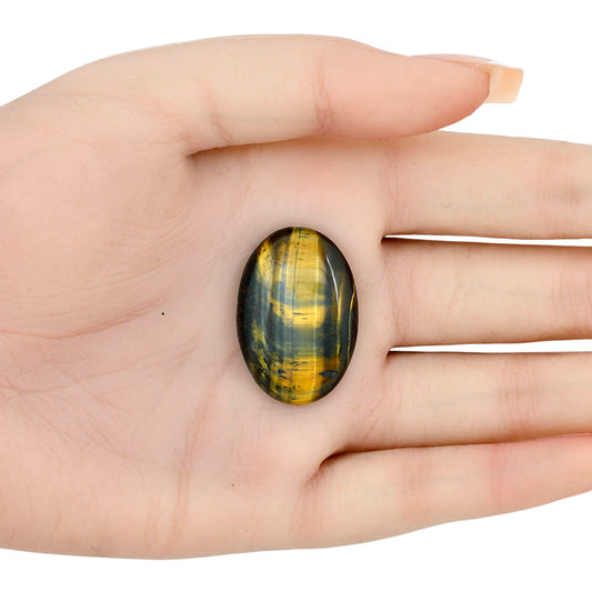 Blue Tiger Eye 30.5x20.85x5.5 mm Oval Gemstone LS01358-17