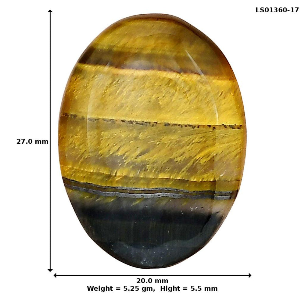 Blue Tiger Eye 27x20x5.5 mm Oval Gemstone LS01360-17