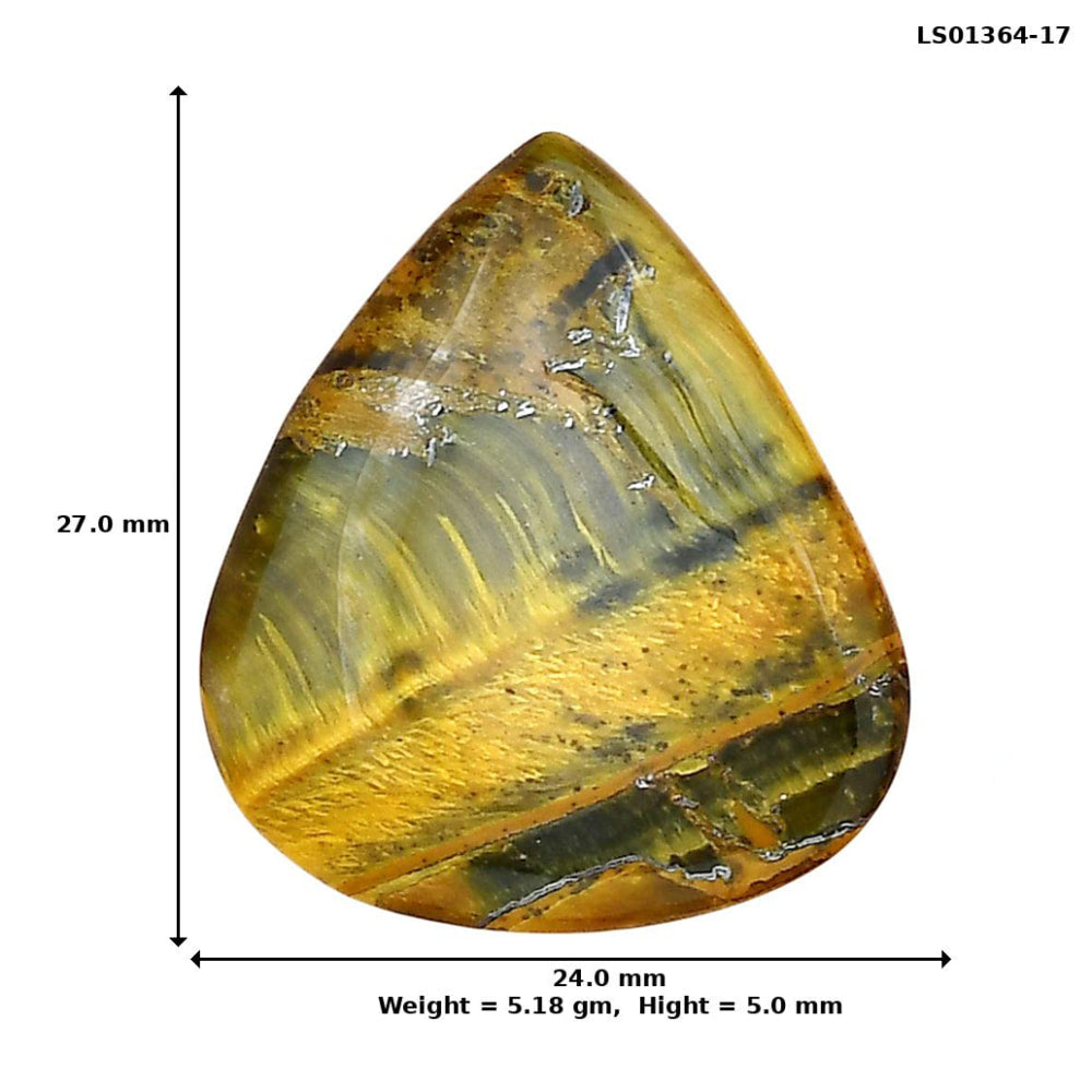 Blue Tiger Eye 27x24x5 mm Pear Gemstone LS01364-17