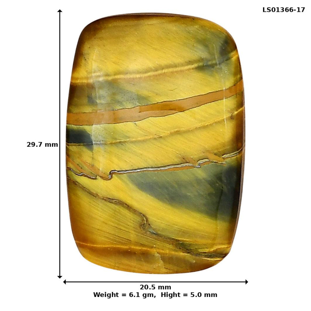 Blue Tiger Eye 29.7x20.5x5 mm Baguette Gemstone LS01366-17