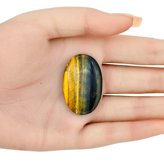 Blue Tiger Eye 37.4x24.4x6 mm Oval Gemstone LS01373-17